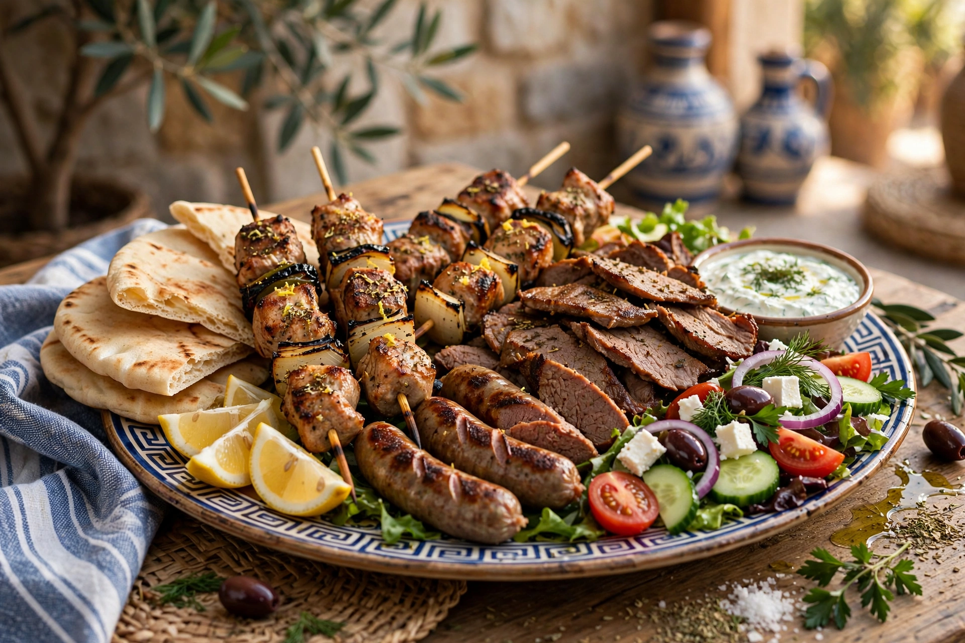 Akropolis Grillteller Akropolis Grillteller mit verschiedenen Fleischsorten