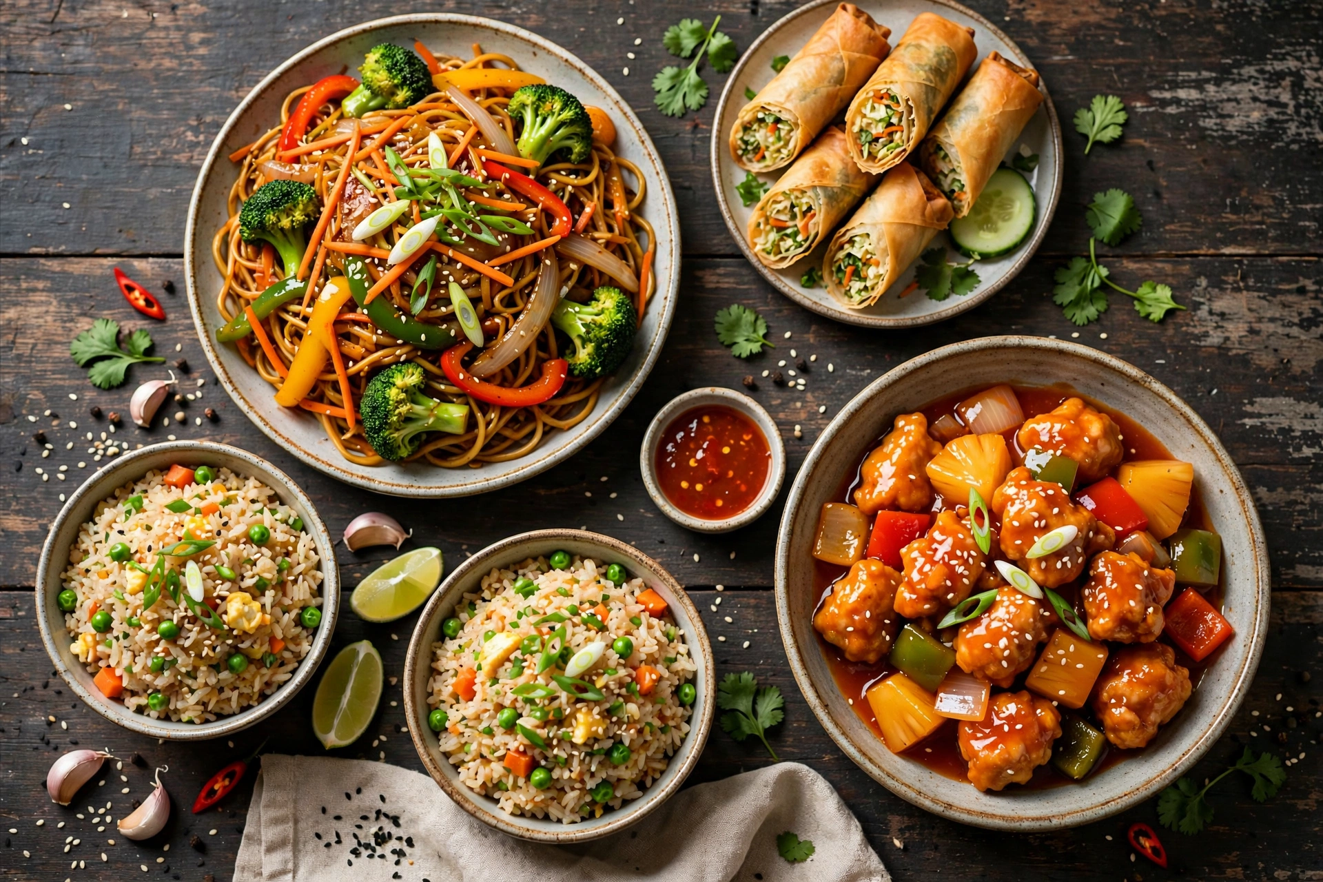 Frühlingsrollen Asia Imbiss Knusprige Frühlingsrollen mit Dip