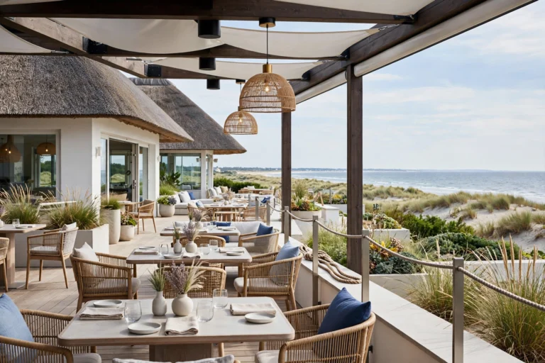 Badezeit Sylt – Strandrestaurant mit Meerblick