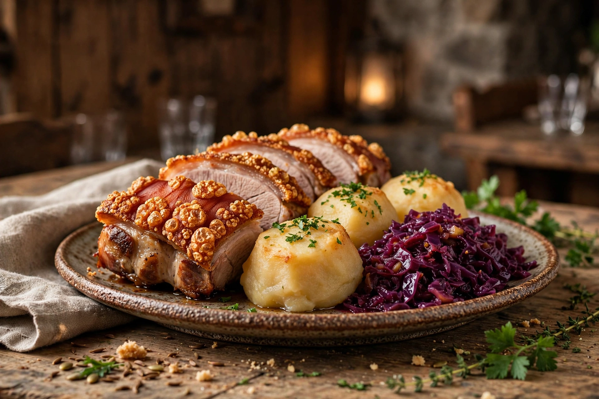 Schweinsbraten mit Knödel bei Bauer Lipp