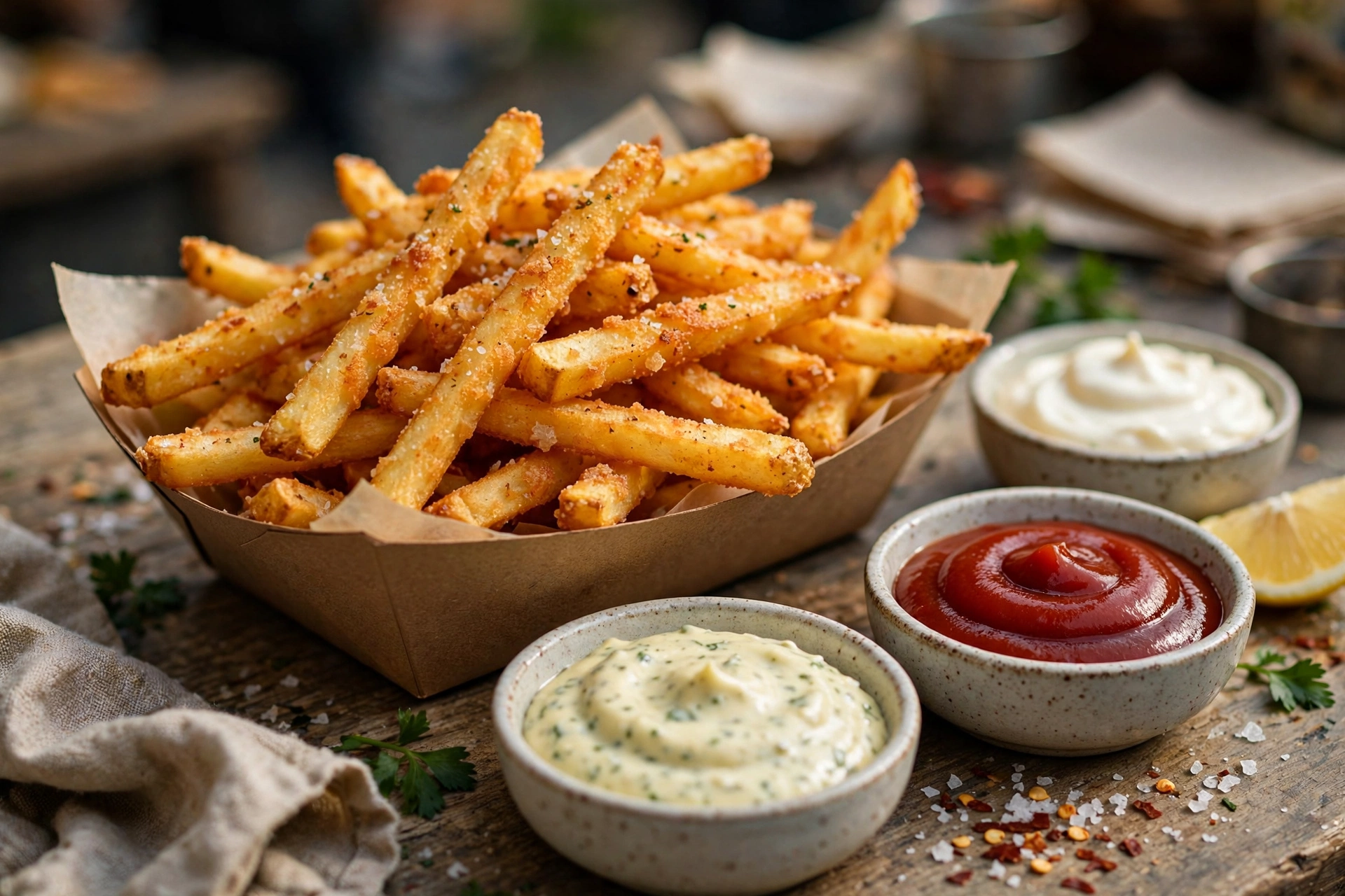 Pommes Bergmann Curry Knusprige Pommes mit Dips