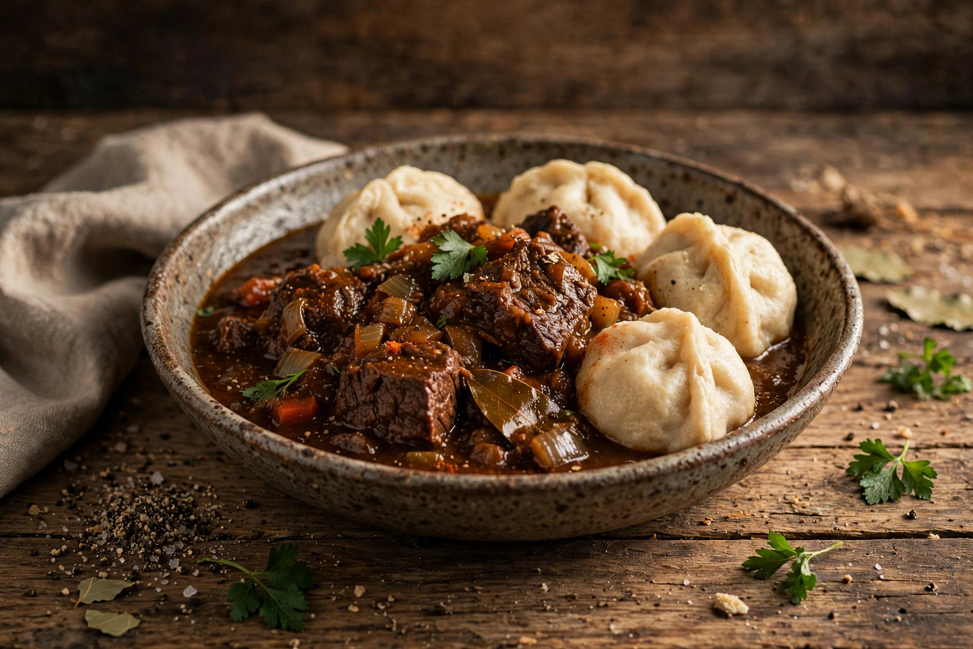 Bergmanns Gulasch Gulasch mit Knödel bei Bergmanns