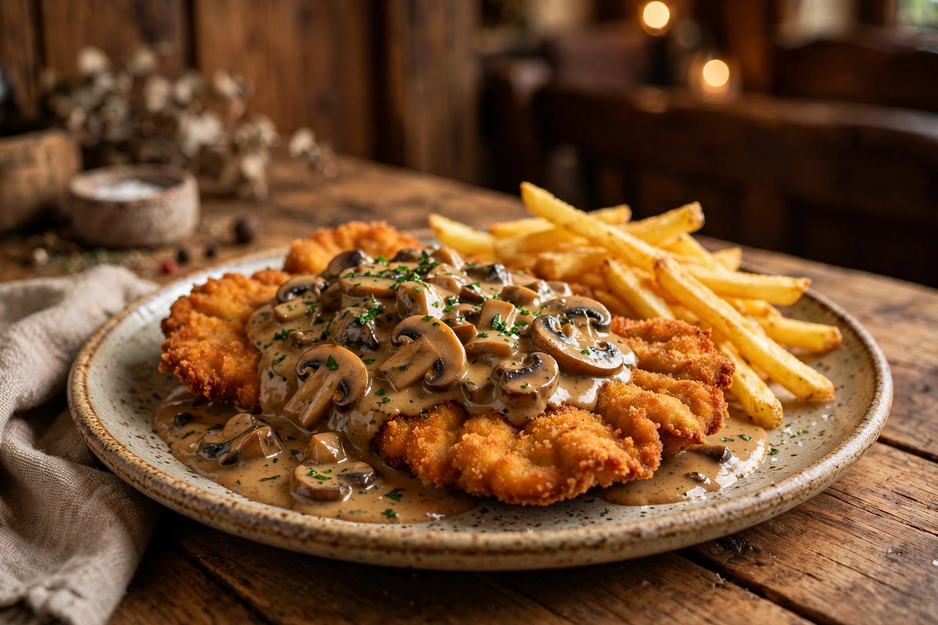 Bergmanns Schnitzel Schnitzel mit Pommes bei Bergmanns