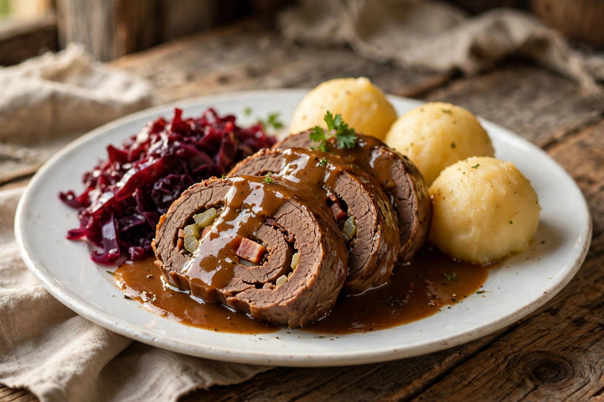 Dahlhauser Landhaus Roulade Rinderroulade mit Rotkraut im Dahlhauser Landhaus