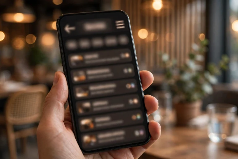 Digitale Speisekarte auf dem Smartphone