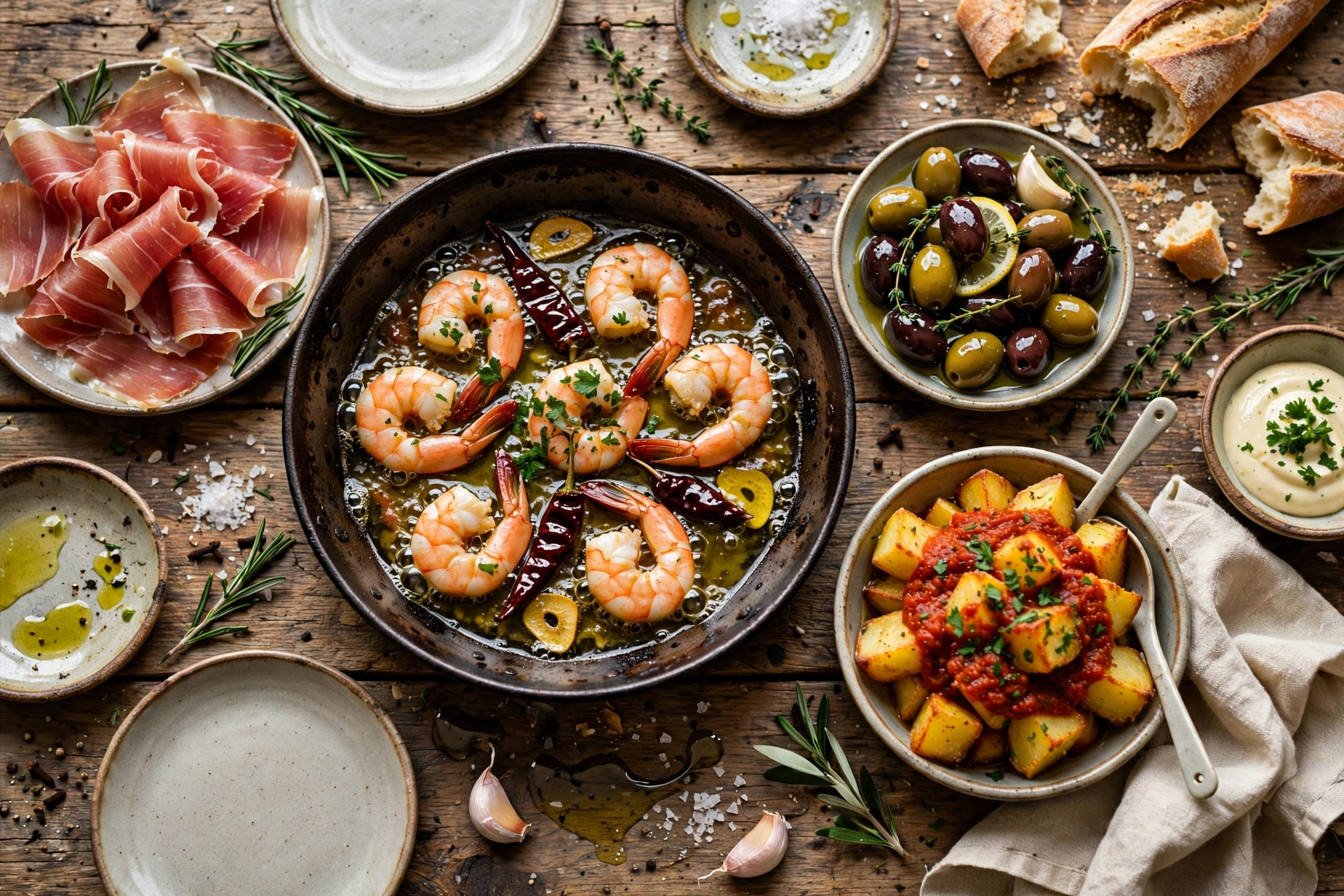 El Toro Tapas Spanische Tapas – Gambas, Jamón und Oliven
