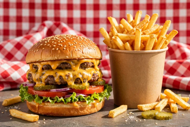 Five Guys Menü – Burger und Pommes
