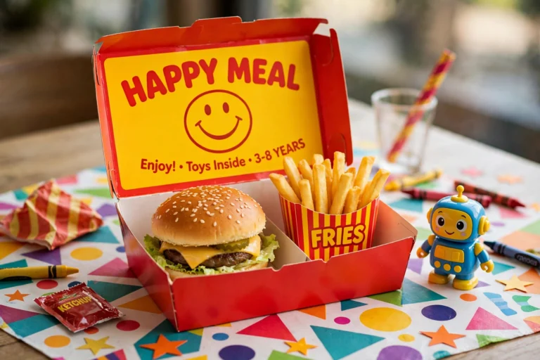 McDonald's Happy Meal – Menübox mit Burger und Spielzeug