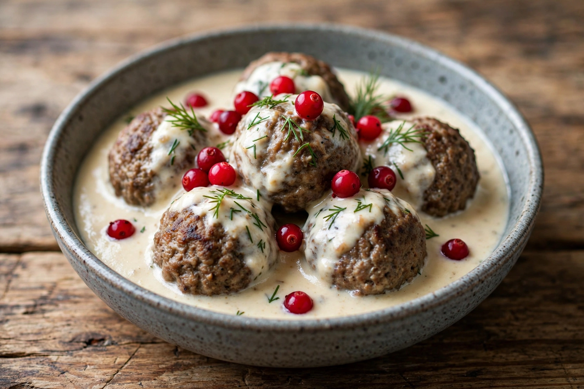 IKEA Restaurant Köttbullar Köttbullar mit Preiselbeeren im IKEA Restaurant