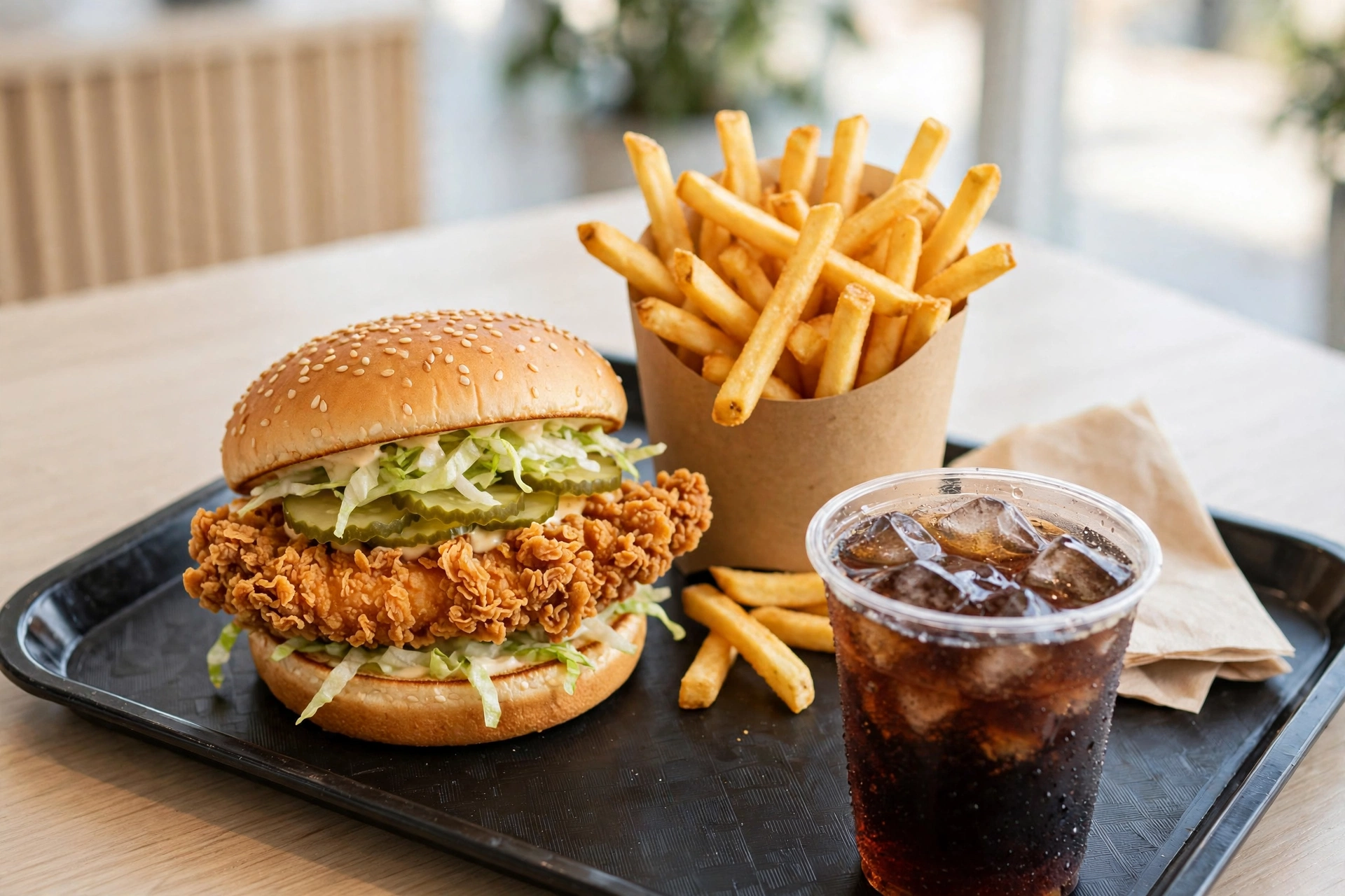 KFC Deal-Menü mit Burger, Pommes und Getränk