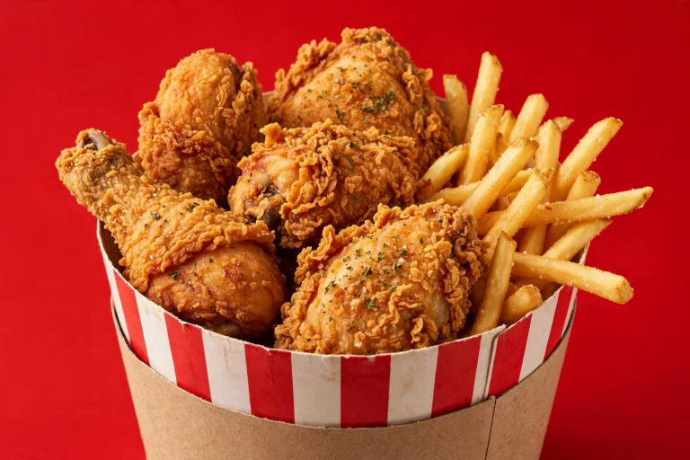KFC Bucket mit knusprigen Hähnchenteilen