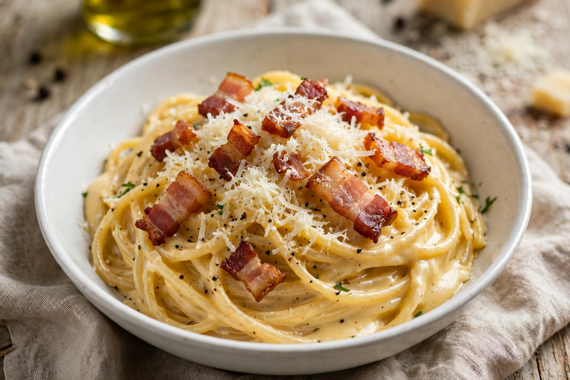 La Fontana Carbonara Spaghetti Carbonara mit Parmesan