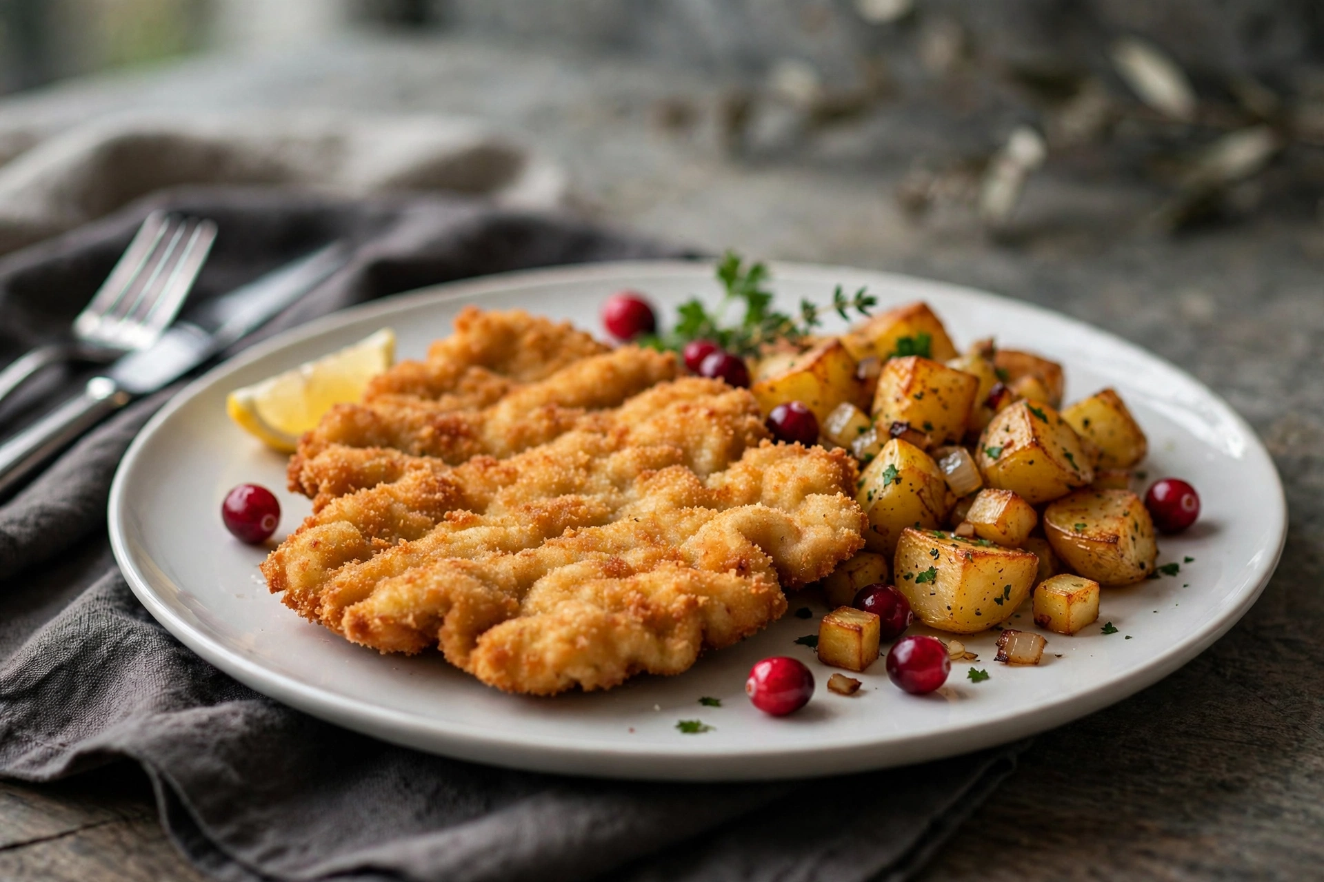 Landhaus Walter Wiener Schnitzel Wiener Schnitzel vom Kalb mit Bratkartoffeln