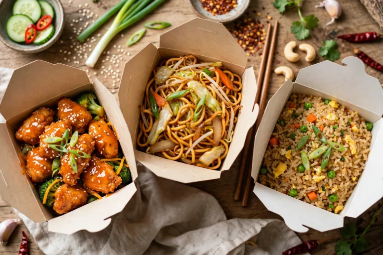 Panda Express Menü – Orange Chicken und Chow Mein