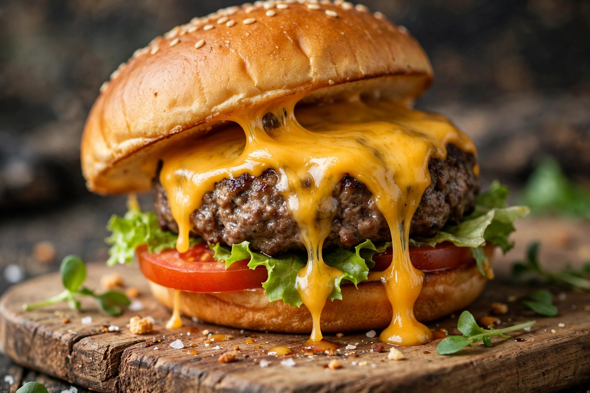 Peter Pane Burger Peter Pane Cheeseburger mit geschmolzenem Cheddar