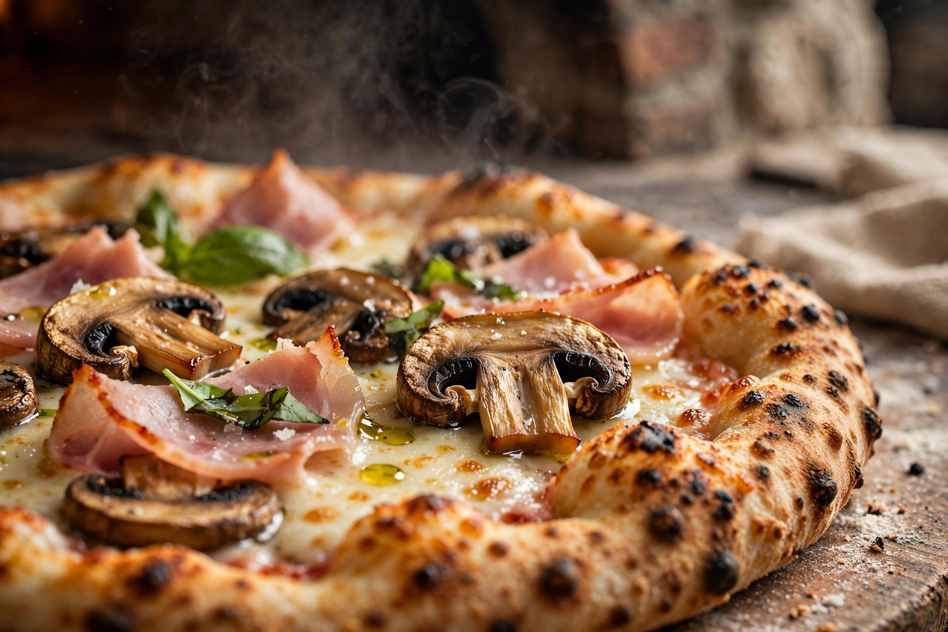 Pizzeria Europa Pizza Steinofenpizza Margherita mit Basilikum