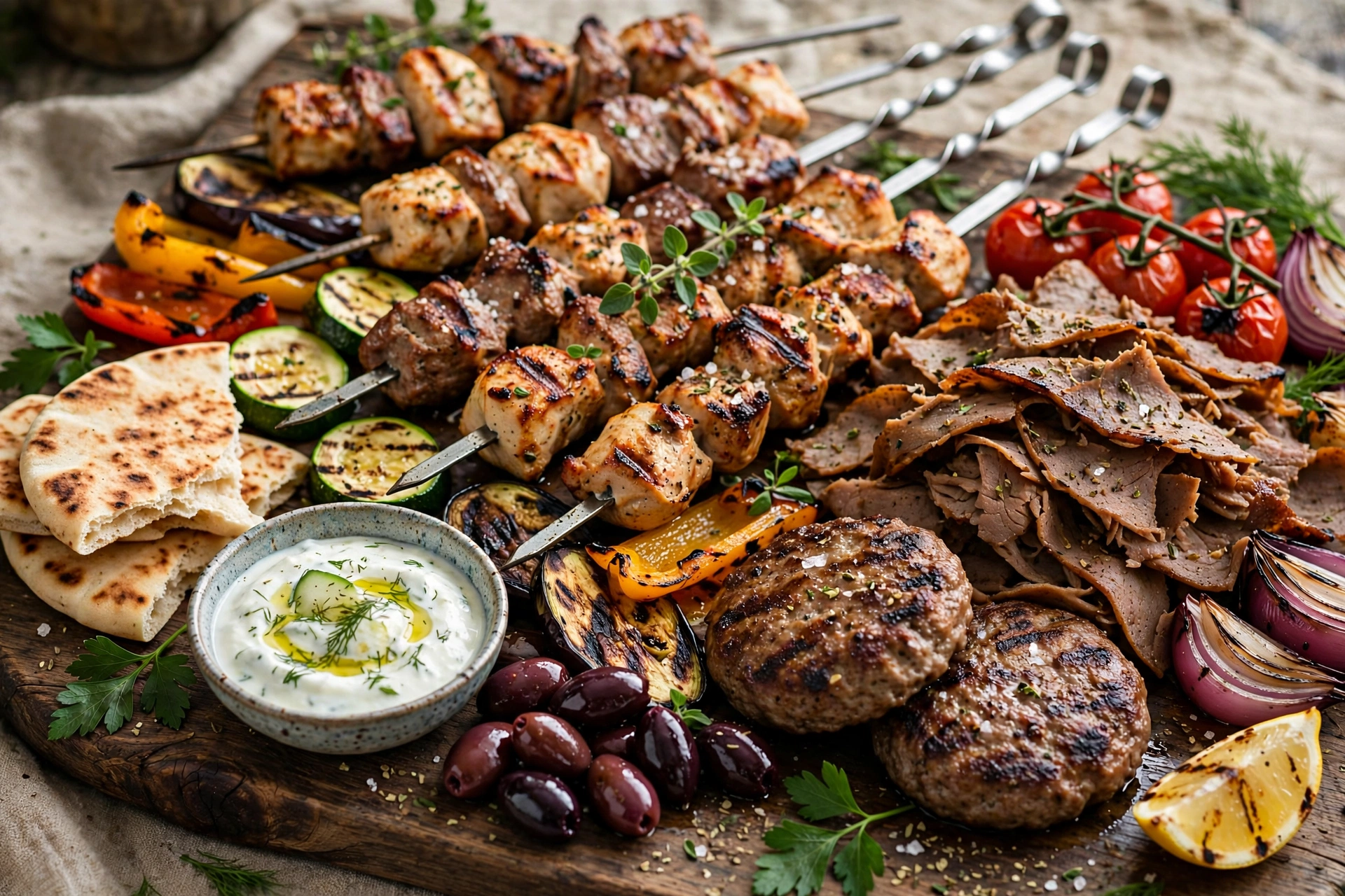 Restaurant Olympia Grillteller Griechischer Grillteller im Restaurant Olympia