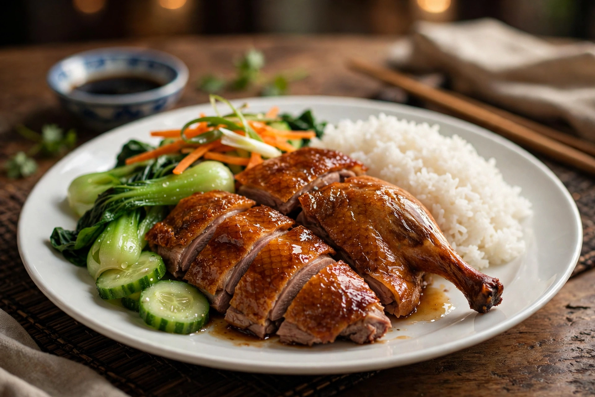 Restaurant Ji Ente Knusprige Ente im Restaurant Ji