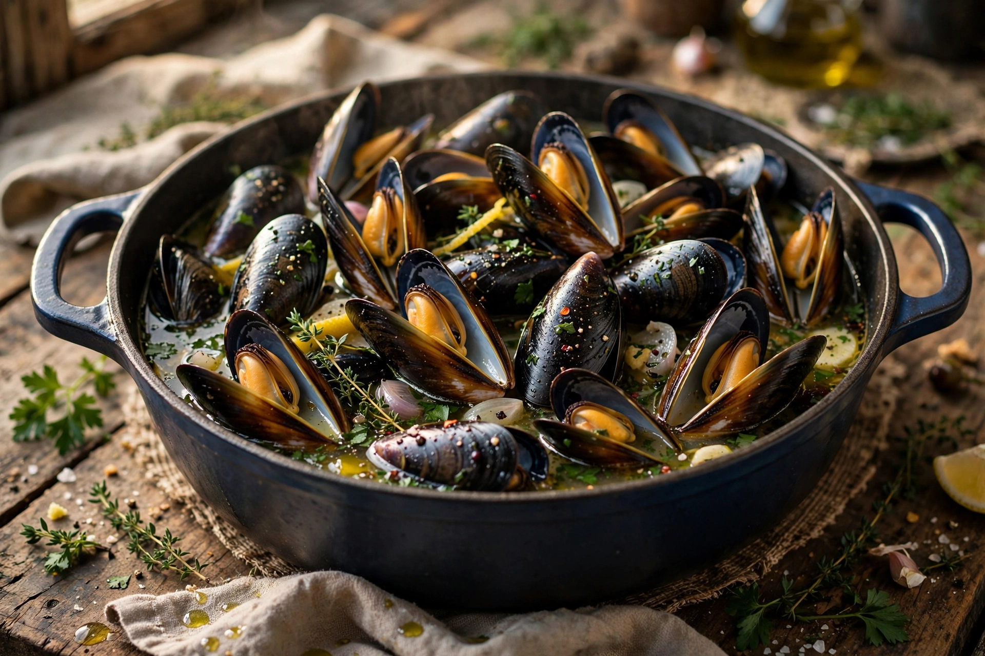 Muscheltopf Sylter Muscheln Bistro Frischer Muscheltopf mit Miesmuscheln