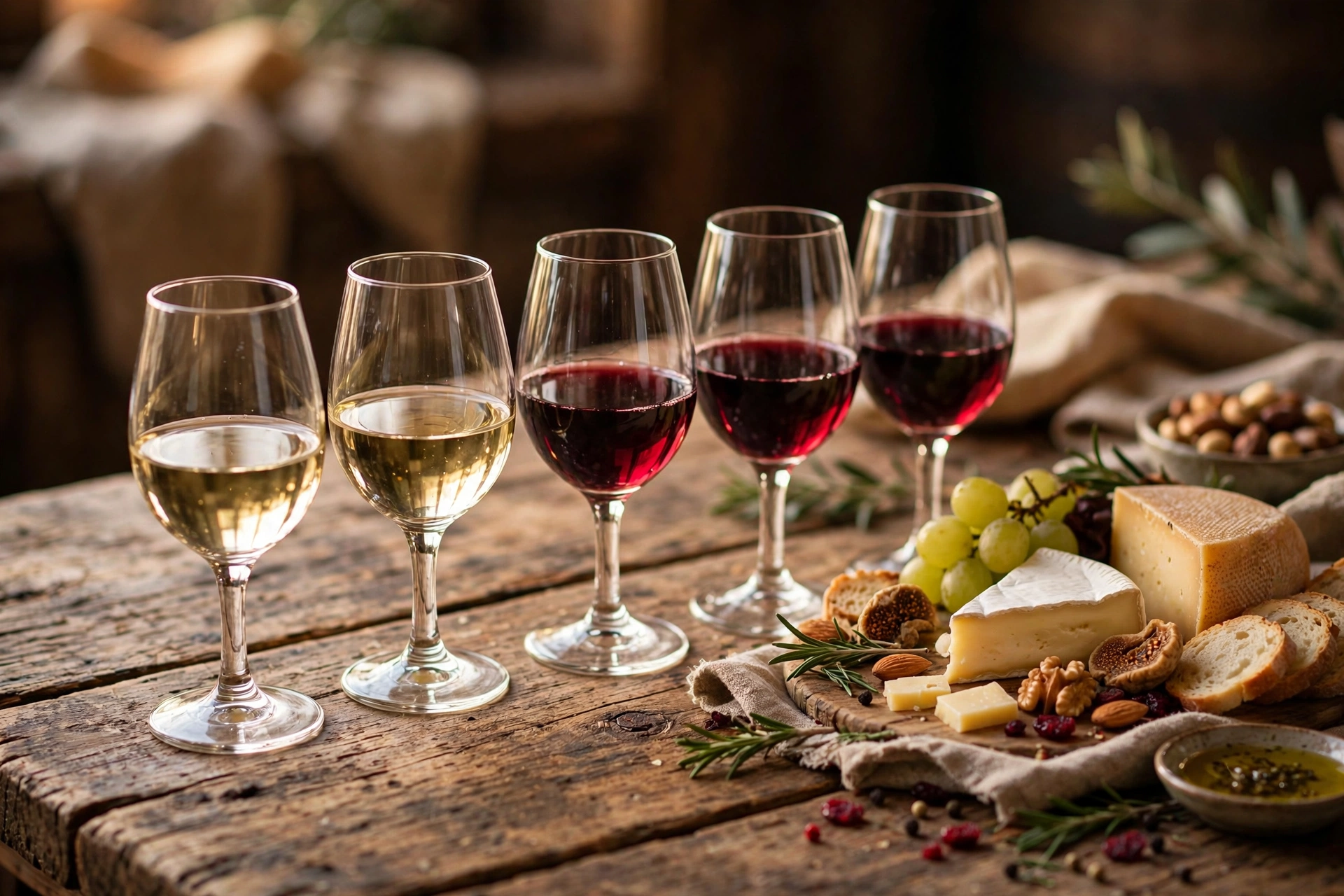 Weinprobe Winzerhof Weinprobe mit verschiedenen Weinen im Winzerhof