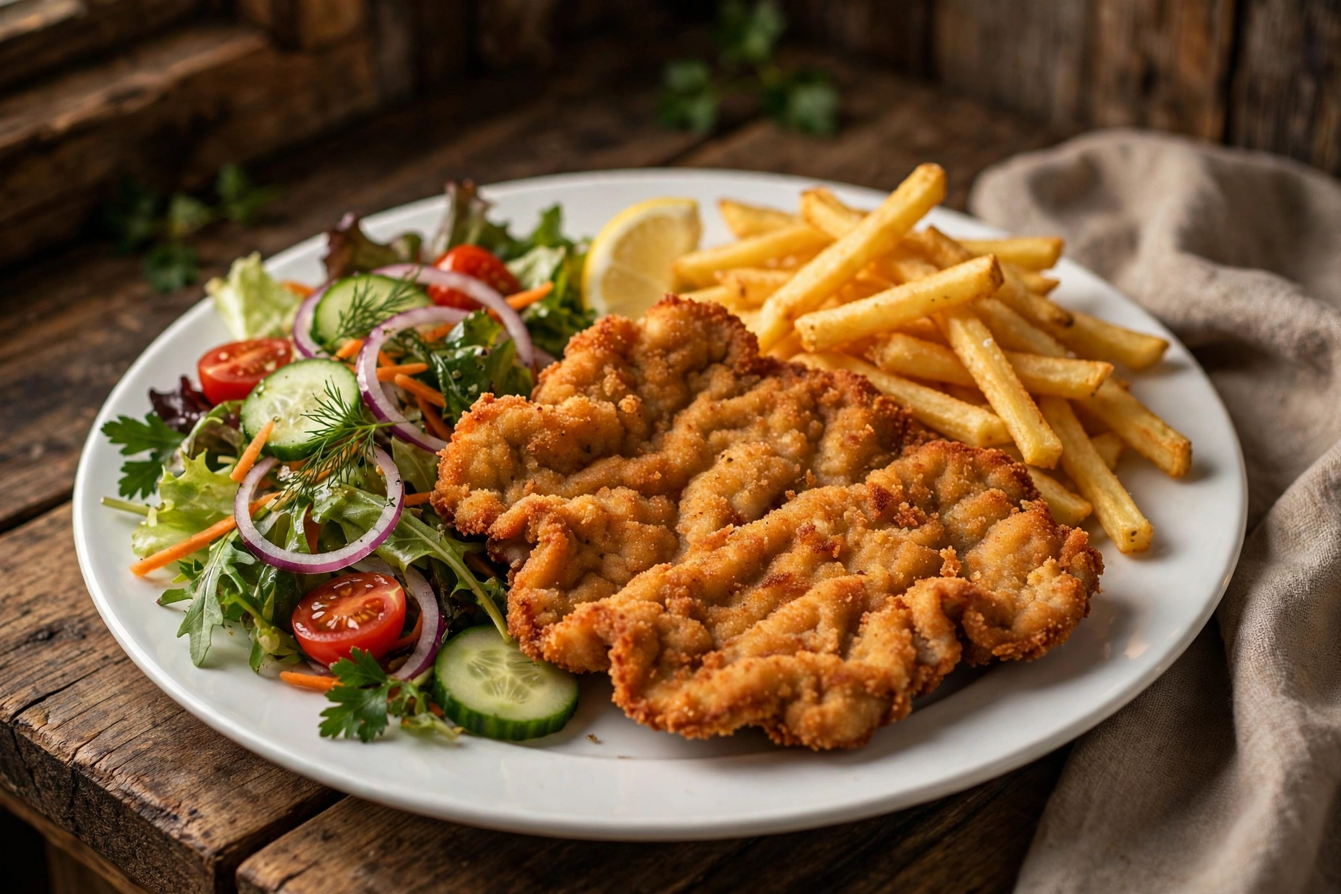 Schnitzel Zur Quelle Schweineschnitzel mit Beilagen